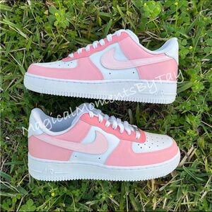 Nike Pink & White Air Force Ones